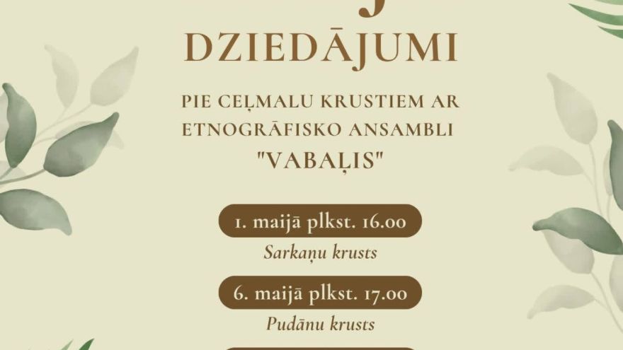 Attēls rakstam: Maija dziedājumi pie Vaboles ceļmalu krustiem