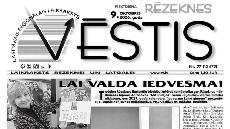 Attēls rakstam: Rēzeknes Vēstis: Par jauno GORA vadītāju, iedvesmas kalendāru...