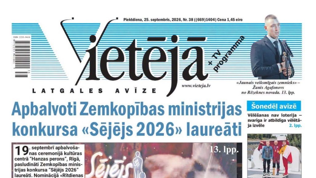 "Vietējās Latgales Avīzes" bagātīgs septembra izskaņas numurs