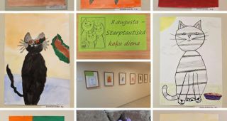 Attēls rakstam: Piedrujas bibliotēkā skatāmi kaķu portreti