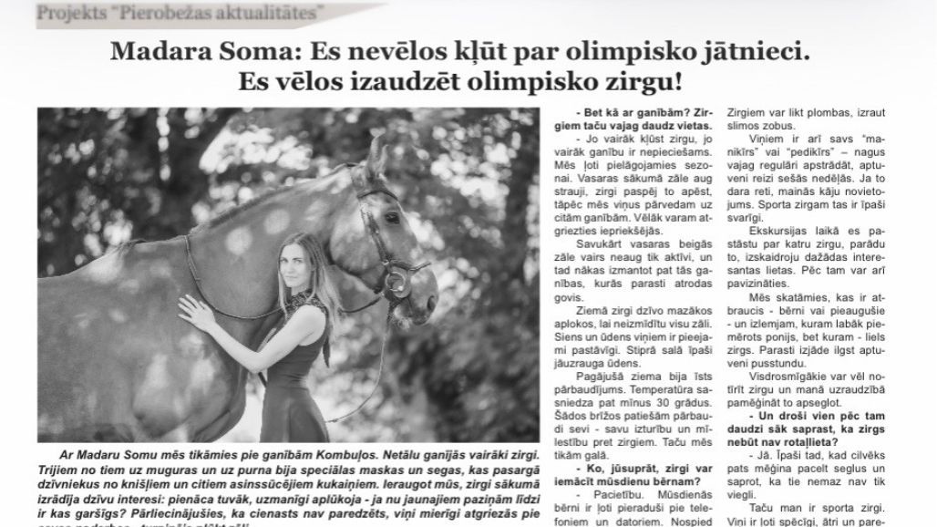 Ezerzeme: Saruna ar zirgaudzētāju Madaru Somu