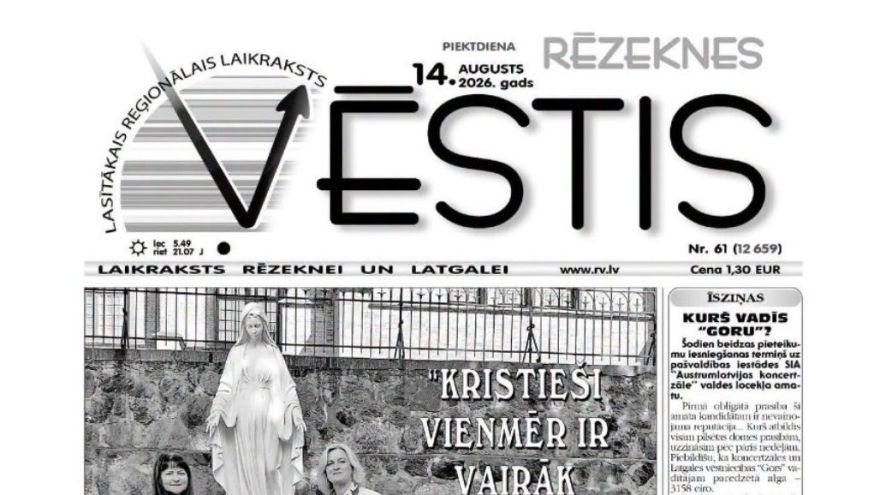 Attēls rakstam: Rēzeknes Vēstis: Par kristiešu optimismu, sinagogas gida vakanci...