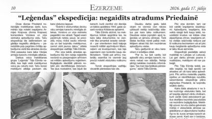 Attēls rakstam: Ezerzeme: "Leģendas" ekspedīcija - negaidīts atradums Priedainē