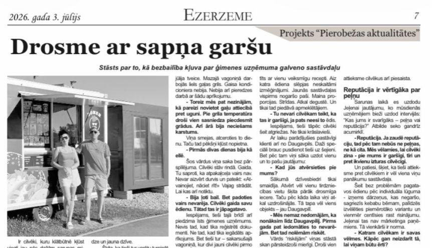 Attēls rakstam: Ezerzeme: Drosme ar sapņa garšu