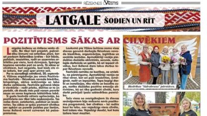 Attēls rakstam: Rēzeknes Vēstis: Pozitīvisms sākas ar cilvēkiem