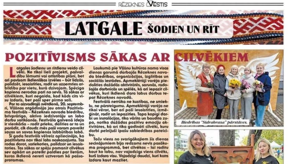 Rēzeknes Vēstis: Pozitīvisms sākas ar cilvēkiem