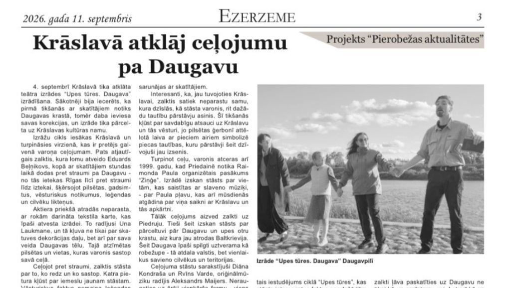 Ezerzeme: Krāslavā atklāj ceļojumu pa Daugavu