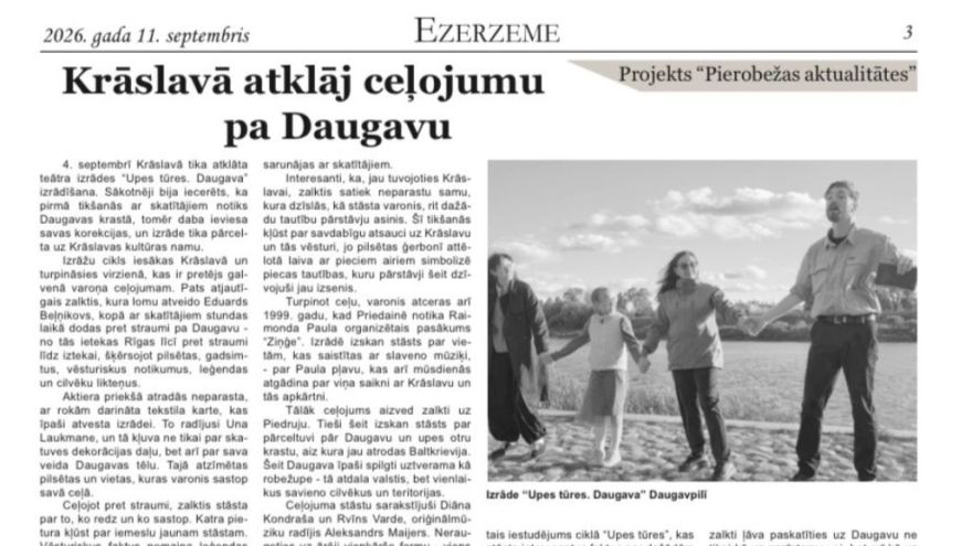 Attēls rakstam: Ezerzeme: Krāslavā atklāj ceļojumu pa Daugavu