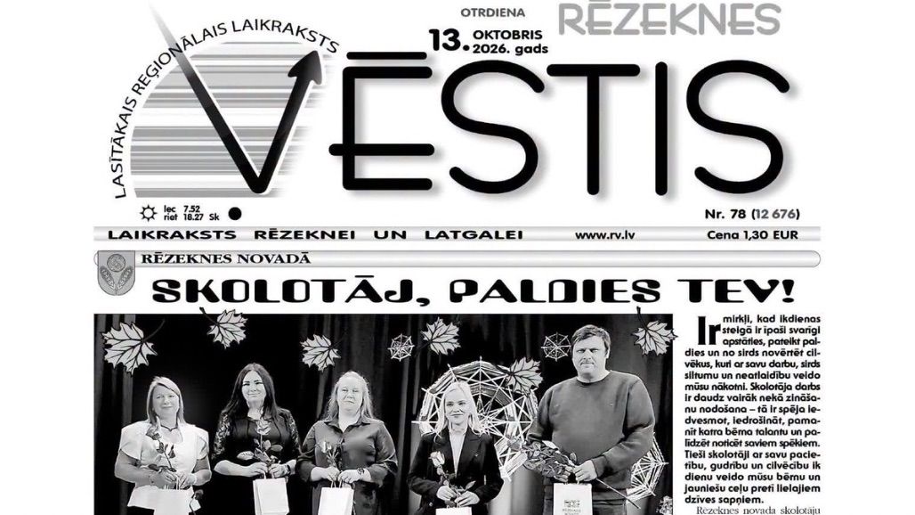 Rēzeknes Vēstis - lasi laikrakstu jau šodien!