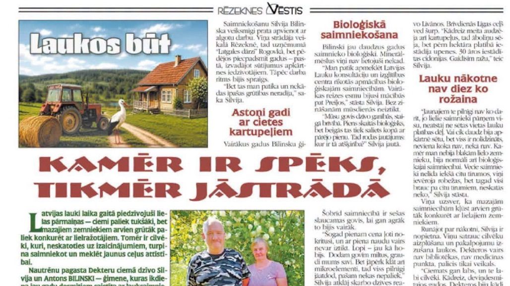 Rēzeknes Vēstis: Kamēr ir spēks, tikmēr jāstrādā