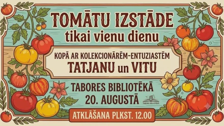 Attēls rakstam: Tabores bibliotēkā gozēsies tomāti
