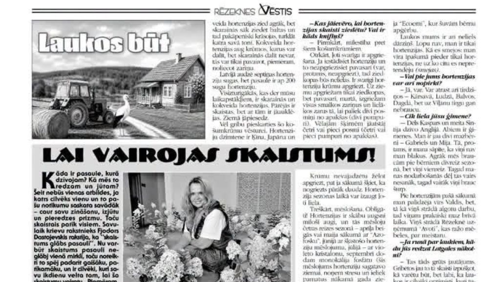 Rēzeknes Vēstis: Lai vairojas skaistums!