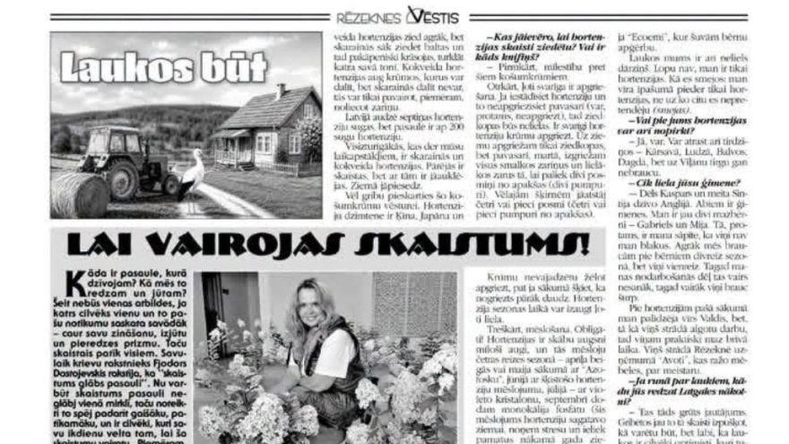 Attēls rakstam: Rēzeknes Vēstis: Lai vairojas skaistums!