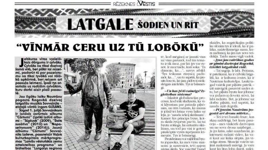 Rēzeknes Vēstis: Saruna ar Sovvaļnīku