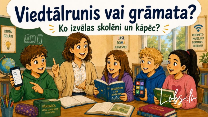 Attēls rakstam: Ko izvēlies - viedtālruni vai grāmatas?