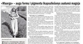 Attēls rakstam: Vietējā Latgales Avīze: Saruna ar ekoprinta studijas "Maarga" radītāju Zaigu Lāci