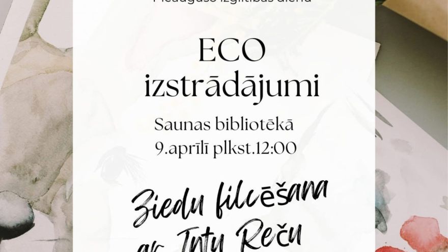 Attēls rakstam: Saunas bibliotēkā filcēs ziedus kopā ar Intu Reču