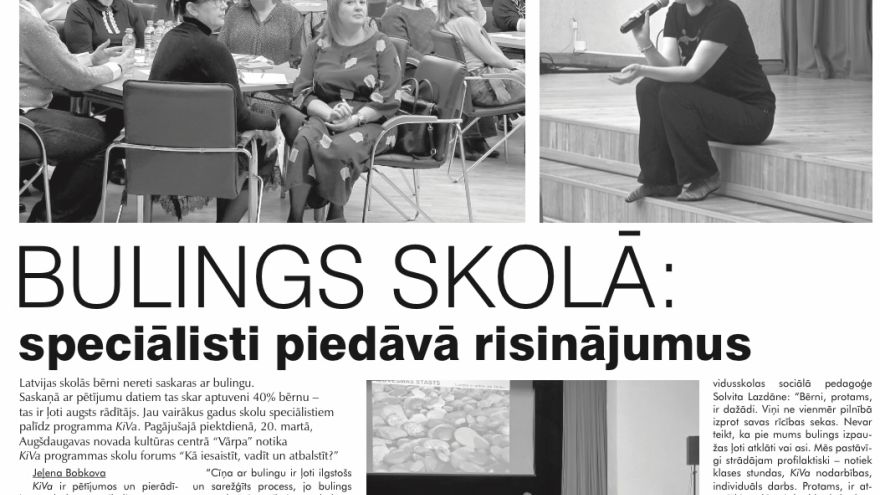 Attēls rakstam: "Latgales Laiks": "Bulings skolā: speciālisti piedāvā risinājumus"