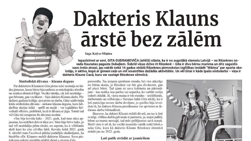 "Vietējā Latgales Avīze": Dakteris Klauns ārstē bez zālēm