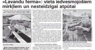 Attēls rakstam: Vietējā Latgales Avīze: "Lavandu ferma" - vieta iedvesmojošiem mirkļiem un nesteidzīgai atpūtai