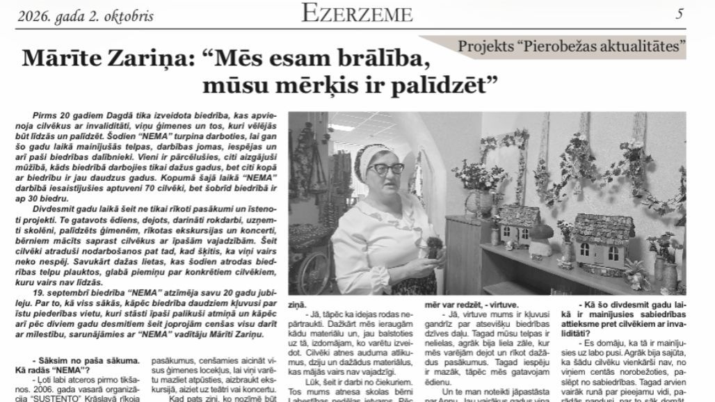 Ezerzeme: Saruna ar Mārīti Zariņu