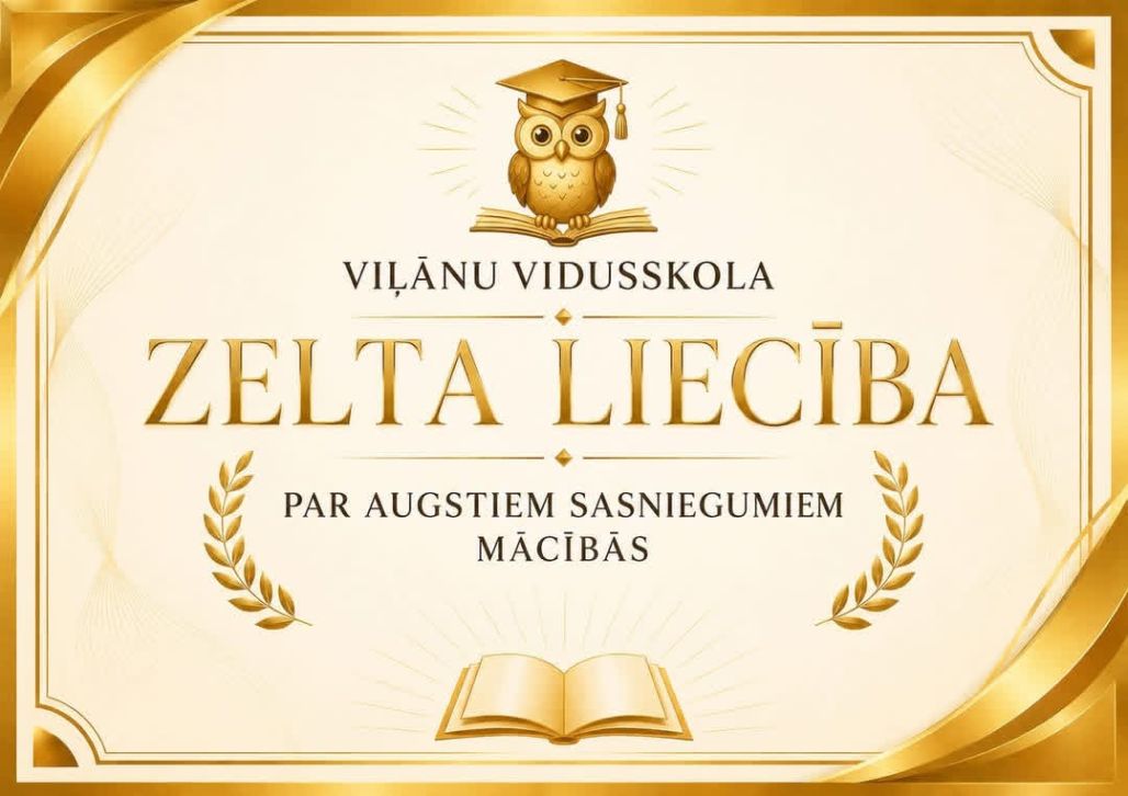 Viļānu vidusskolā pasniedz Zelta liecības
