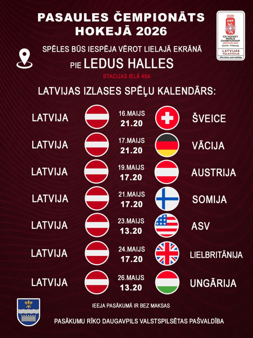 Daugavpilī lielais hokejs -  uz lielā ekrāna