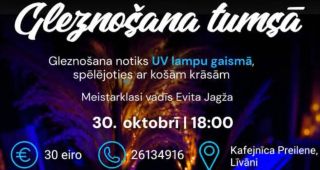 Attēls rakstam: Evijas Jagžas meistarklase "Gleznošana tumsā"