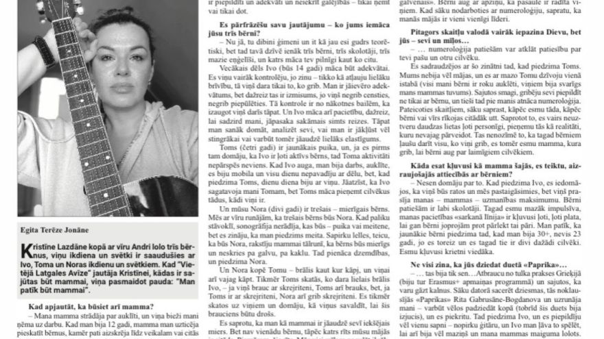 Attēls rakstam: Vietējā Latgales Avīze: Kristīnei Lazdānei patīk būt mammai