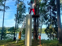 Pudža salu rotā skulptūra "Vērpēja"
