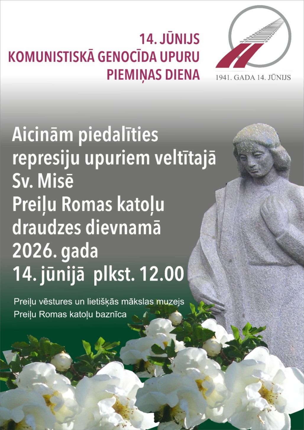 Represiju upuru atceres dievkalpojums Preiļos