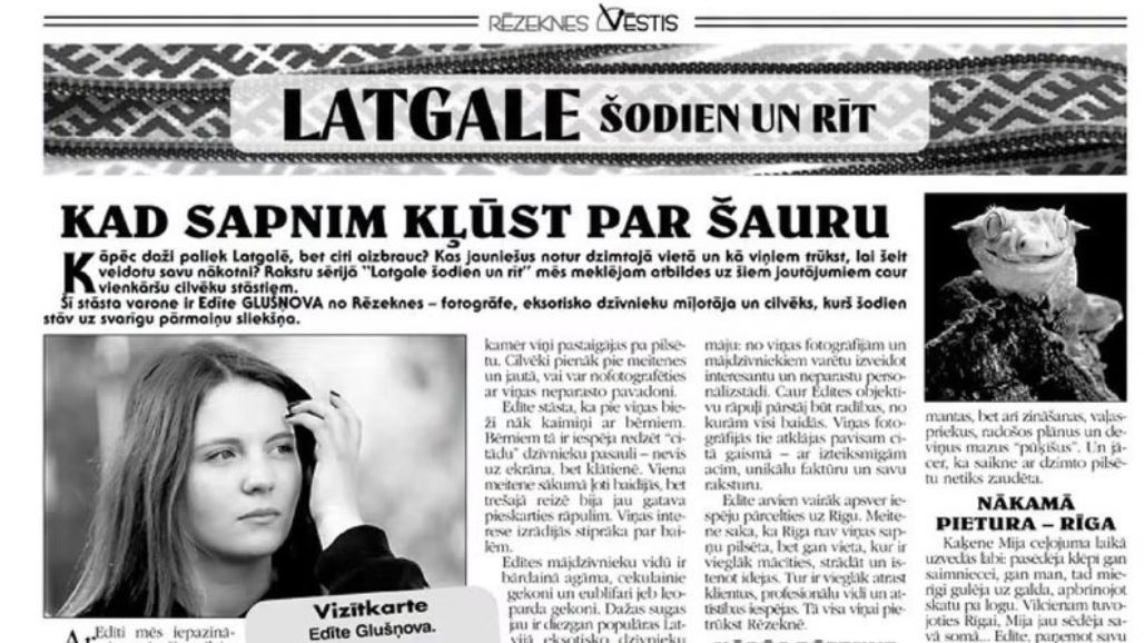 Rēzeknes Vēstis: Kad sapnim kļūst par šauru