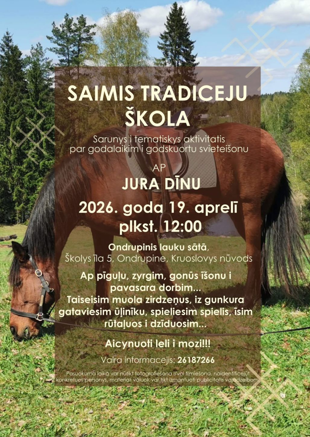 Saimis tradiceju škola: Jura dīnys sarunys