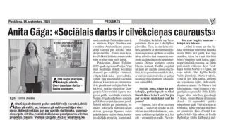 Attēls rakstam: Vietējā Latgales Avīze. Anita Gāga: "Sociālais darbs ir cilvēkcieņas caurausts"